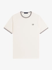 Fred Perry Cream Twin Tipped T-Shirt - Image 5 of 5