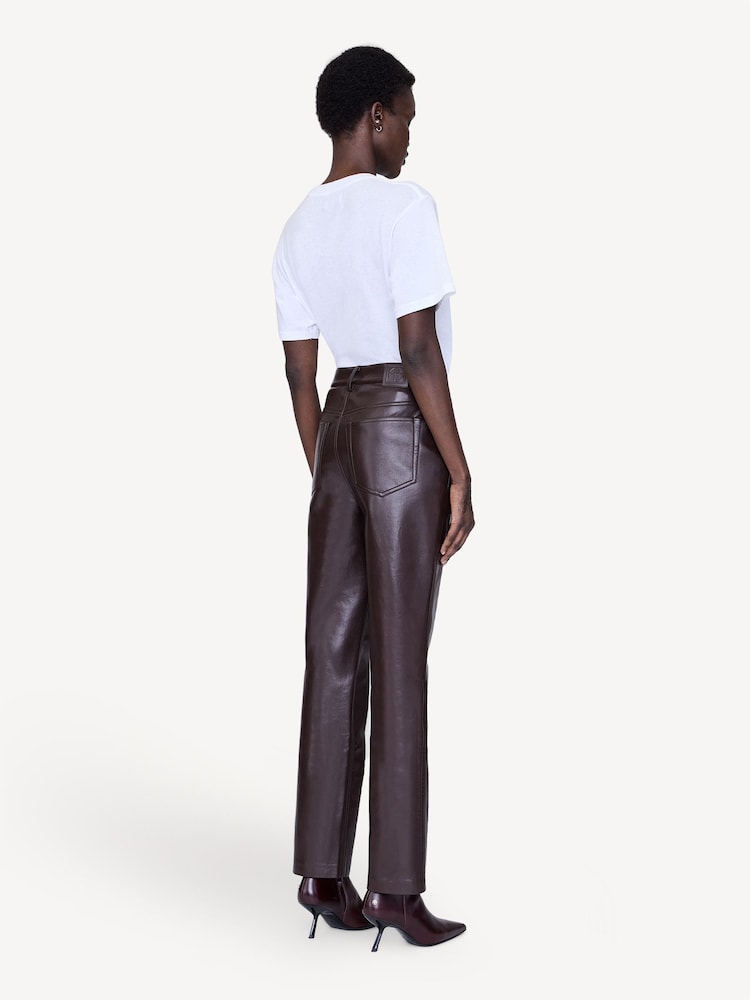ANINE BING Brown Deep Leather Bruno Trousers - Image 2 of 3 ANINE BING Brown Deep Leather Bruno Trousers - Image 2 of 3
