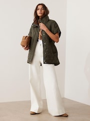 Mint Velvet Green Quilted Oversized Gilet - Image 2 of 7