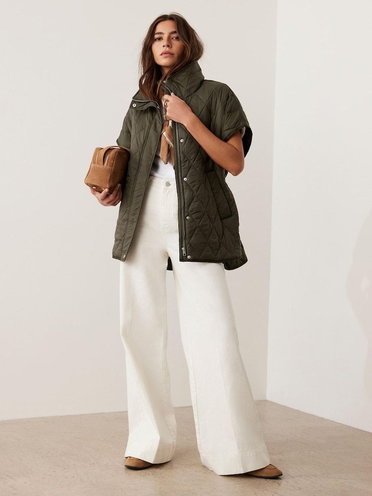 Mint Velvet Green Quilted Oversized Gilet - Image 2 of 7 Mint Velvet Green Quilted Oversized Gilet - Image 2 of 7