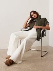 Mint Velvet Green Quilted Oversized Gilet - Image 3 of 7