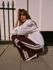 Mint Velvet Red Burgundy Side Stripe Trousers - Image 2 of 7