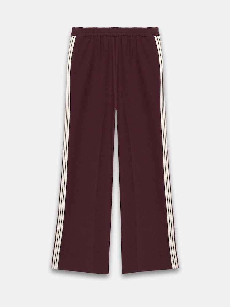 Mint Velvet Red Burgundy Side Stripe Trousers - Image 7 of 7