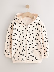 White/Black Spot Zip Through Hoodie (3-16yrs) - Image 1 of 4