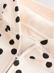 White/Black Spot Zip Through Hoodie (3-16yrs) - Image 3 of 4