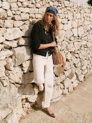 Mint Velvet Cream Barrel Leg Jeans - Image 5 of 8