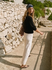 Mint Velvet Cream Barrel Leg Jeans - Image 6 of 8