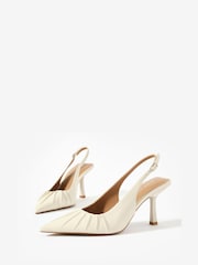 Mint Velvet Dot Leather Ruched Slingback Heels - Imagen 4 de 5