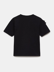 Mint Velvet Black Cotton Frill T-Shirt - Image 7 of 7