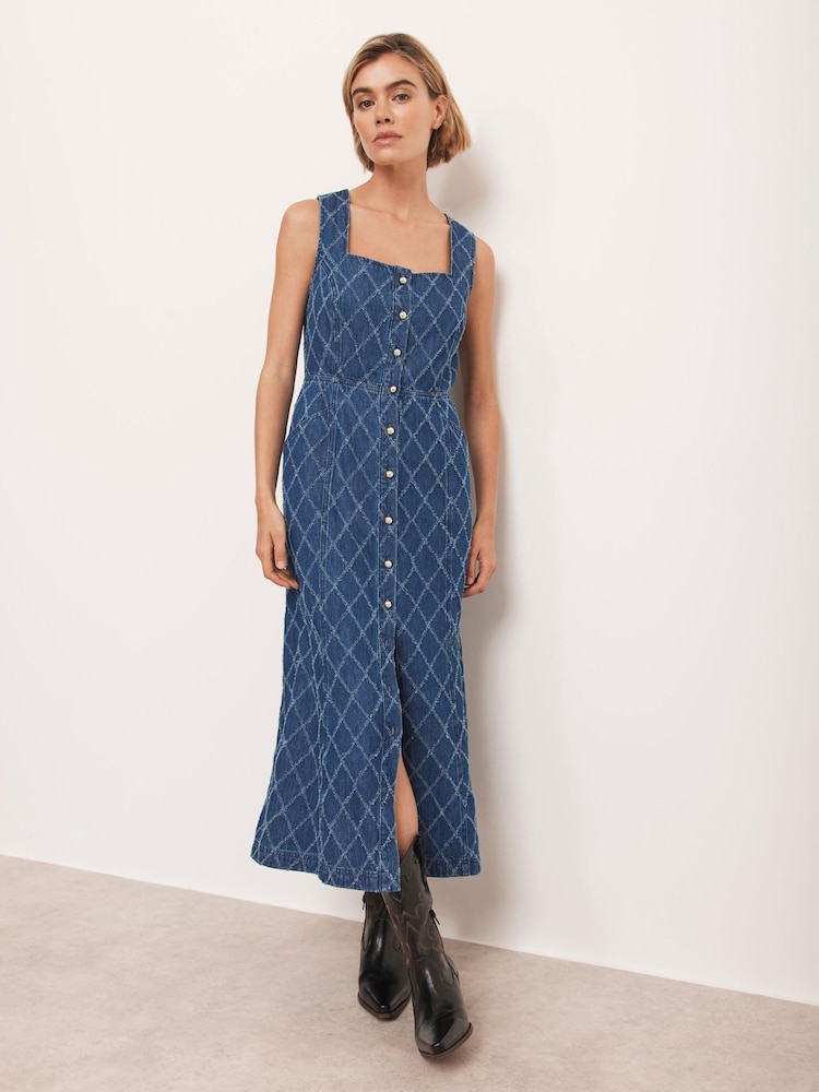 Mint Velvet Indigo Denim Midi Dress - Slika 1 iz 8