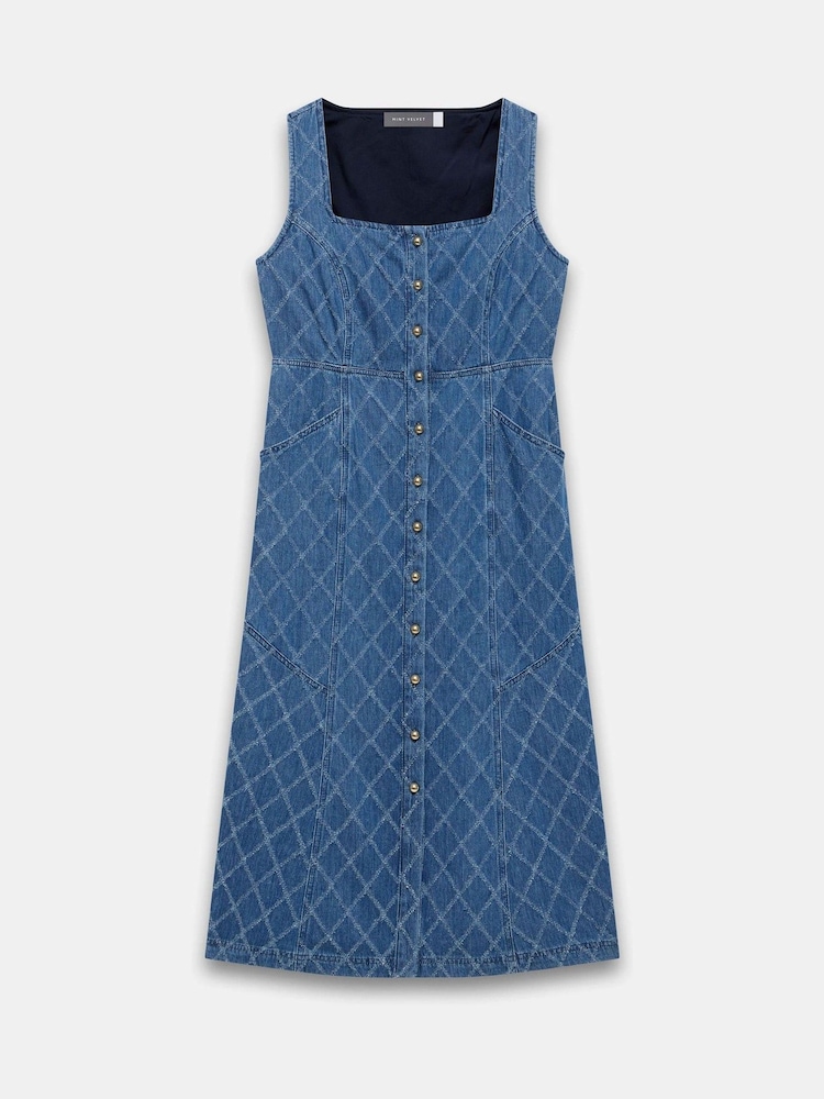 eshakti denim dress Mint Velvet Women's Midi - Blue - Size 8 Tie belt Details include an exposed Color:Orange Multi ROYAL-BLUE Zendaya Wore a Shimmery