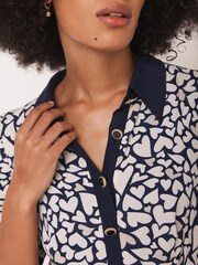 Mint Velvet Grey Heart Print Mini Dress - Image 5 of 7