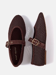 Mint Velvet Brown Trixie Mesh Ballet Flat Pumps - Image 4 of 5