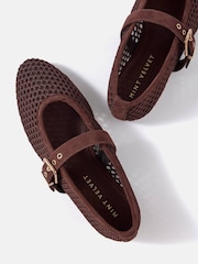 Mint Velvet Brown Trixie Mesh Ballet Flat Pumps - Image 5 of 5