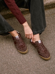 Mint Velvet Red Nelle Textured Trainers - Image 1 of 5
