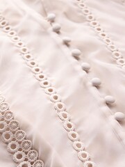 Mint Velvet Natural Sheer Trim Detail Blouse - Image 8 of 8