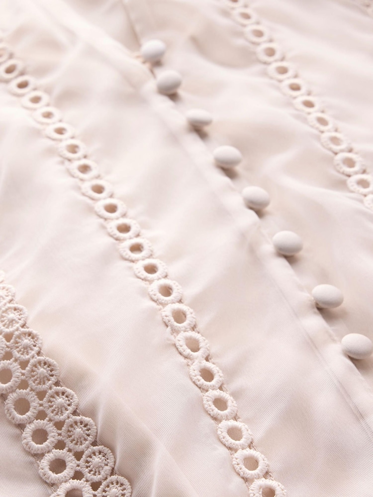 Mint Velvet Natural Sheer Trim Detail Blouse - Image 8 of 8
