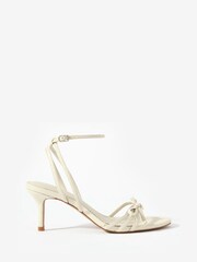 Mint Velvet Grey Bridie Leather Strappy Bow Heels - Image 2 of 5