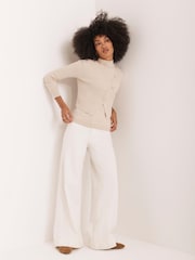 Mint Velvet Natural Double Layer Ribbed Jumper - Image 1 of 7