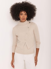Mint Velvet Natural Double Layer Ribbed Jumper - Image 2 of 7