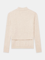 Mint Velvet Natural Double Layer Ribbed Jumper - Image 7 of 7
