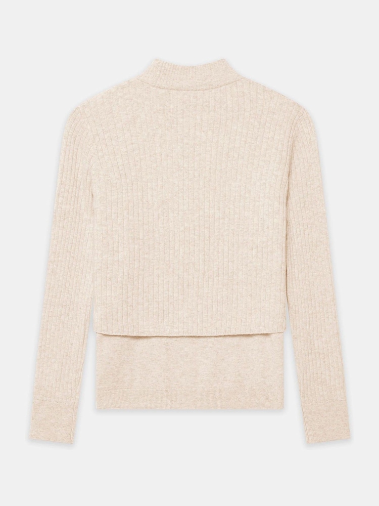 Mint Velvet Natural Double Layer Ribbed Jumper - Image 7 of 7