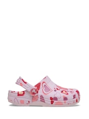 Crocs Pink Classic VDay Hearts Clogs - Image 1 of 7