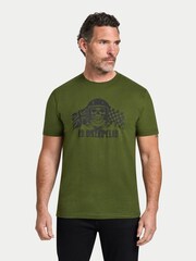 Raging Bull Green Bikers Club Print T-Shirt - Image 1 of 4
