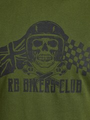 Raging Bull Green Bikers Club Print T-Shirt - Image 4 of 4