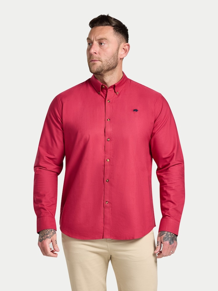 Raging Bull Red Long Sleeve Classic Oxford Shirt - Image 1 of 5