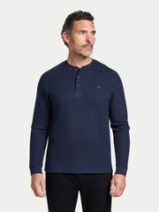 Raging Bull Blue Henley Jersey Waffle T-Shirt - Image 1 of 4