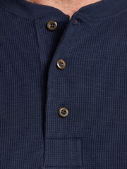 Raging Bull Blue Henley Jersey Waffle T-Shirt - Image 3 of 4