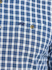 Raging Bull Blue Long Sleeve Mod Check Brushed Cotton Twill Shirt - Image 5 of 5