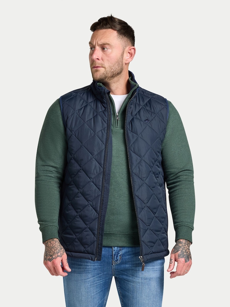 Raging Bull Blue Quilted Gilet - Image 1 of 4