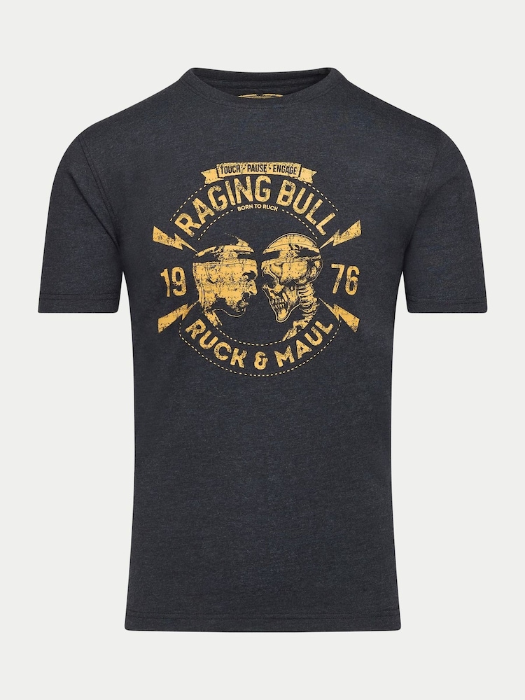 Raging Bull Ruck & Maul Print Black T-Shirt - Image 3 of 3