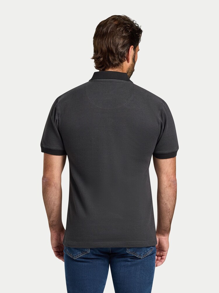 Raging Bull Short Sleeve Two Tone Zip Pique Black Polo Shirt - Image 2 of 4