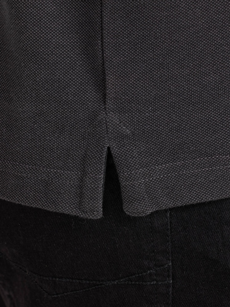 Raging Bull Short Sleeve Two Tone Zip Pique Black Polo Shirt - Image 6 of 6 Raging Bull Short Sleeve Two Tone Zip Pique Black Polo Shirt - Image 6 of 6