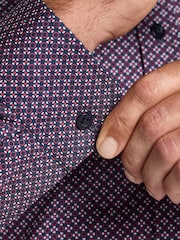 Raging Bull Blue Long Sleeve Circle Print Cotton Shirt - Image 4 of 5