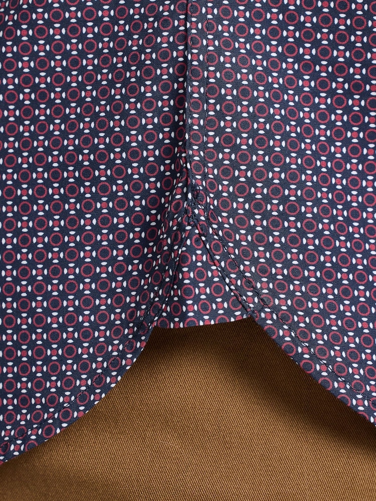 Raging Bull Blue Long Sleeve Circle Print Cotton Shirt - Image 5 of 5 Raging Bull Blue Long Sleeve Circle Print Cotton Shirt - Image 5 of 5