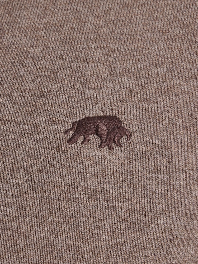Raging Bull Natural Classic Quarter Zip Cotton Cashmere Knit Jumper - Image 5 of 5