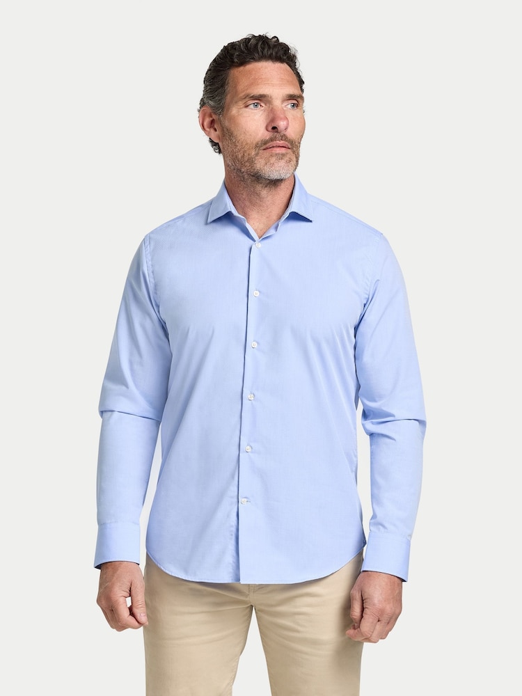Raging Bull Blue Long Sleeve Premium Dobby Cotton Oxford Shirt - Image 1 of 5