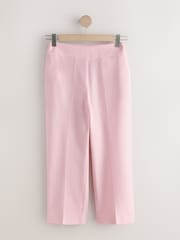 Кызгылт - Herringbone Linen Rich Cropped Slim Trousers - 7ичинен 5 сүрөт