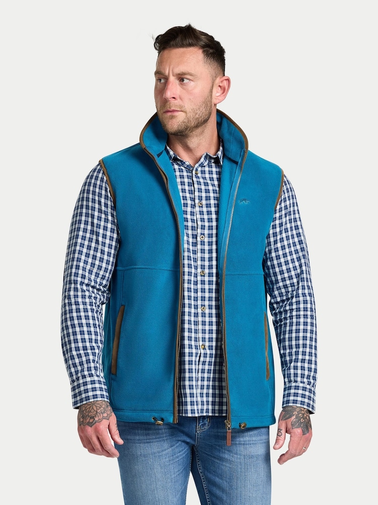 Raging Bull Blue Classic Fleece Gilet - Image 1 of 5 Raging Bull Blue Classic Fleece Gilet - Image 1 of 5