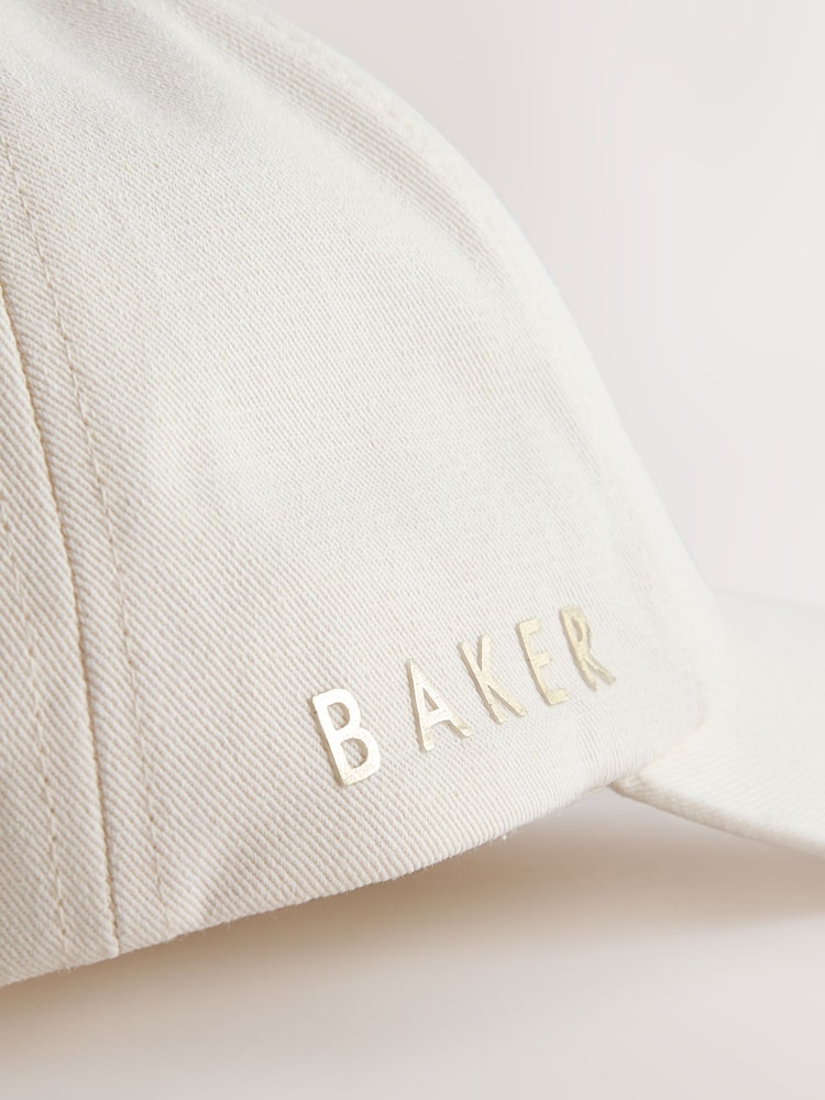 Baker by Ted Baker Logo Baseall Floral White Cap - Image 6 of 6