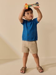 Blue Textured Knitted Polo Shirt (3mths-7yrs) - Image 2 of 8