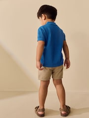 Blue Textured Knitted Polo Shirt (3mths-7yrs) - Image 3 of 8