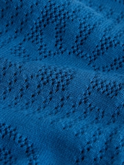 Blue Textured Knitted Polo Shirt (3mths-7yrs) - Image 7 of 8