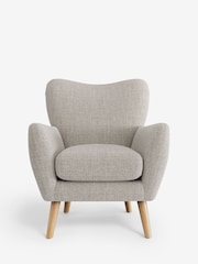 Chunky Weave Dove Grey Wilson Highback Armchair - Image 2 of 4