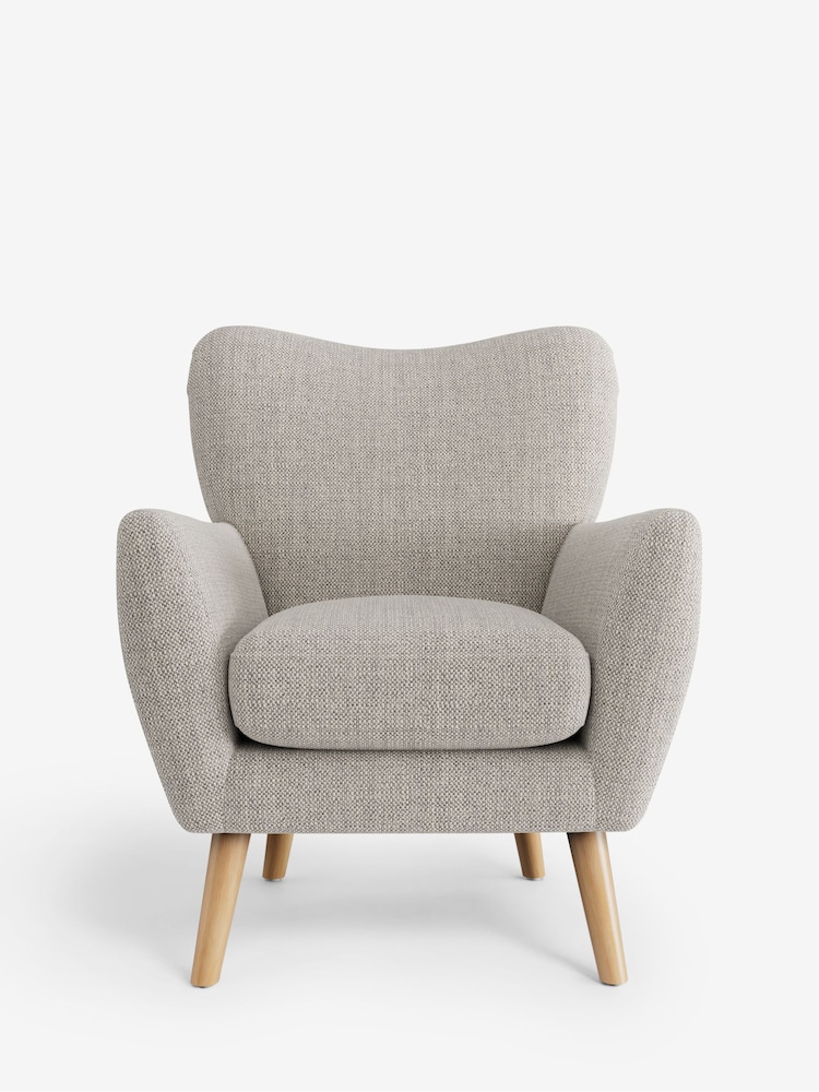 Chunky Weave Dove Grey Wilson Highback Armchair - Image 2 of 4