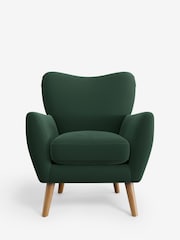 Plush Velvet Easy Clean Bottle Green Wilson Highback Armchair - Image 2 of 4